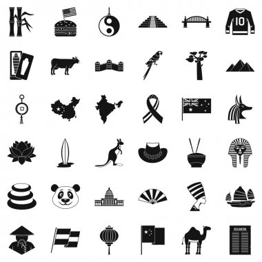 Konumu Icons set, basit tarzı