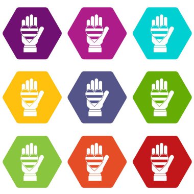 El tutma kalp Lgbt simgesinin rengi altı yüzlü ayarla