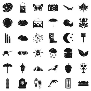 Manzara Icons set, basit tarzı