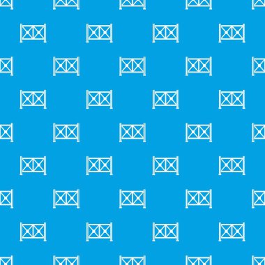 Metal çit desen kesintisiz mavi