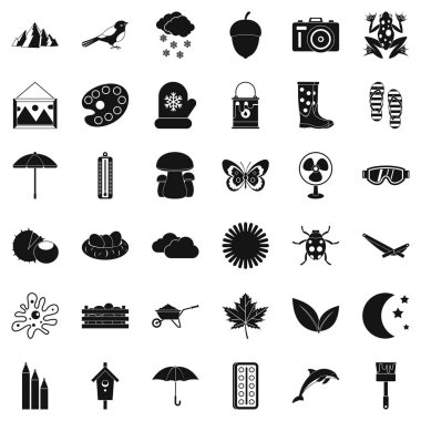 Mitten Icons set, basit tarzı