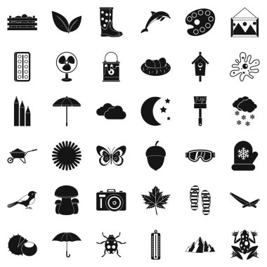 Sonbahar Icons set, basit tarzı