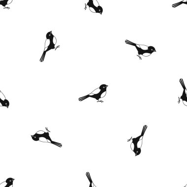 Kuş desen sorunsuz siyah