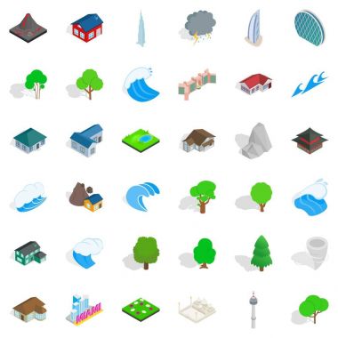 Sel Icons set, izometrik stili
