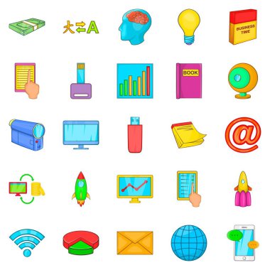 Özel işlemci Icons set, karikatür tarzı