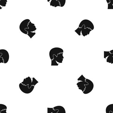 Adam baş sorunsuz siyah desen