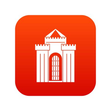 Ortaçağ Sarayı simgesi dijital kırmızı