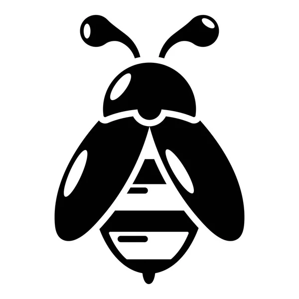 Bee ikona, jednoduché černé styl — Stockový vektor
