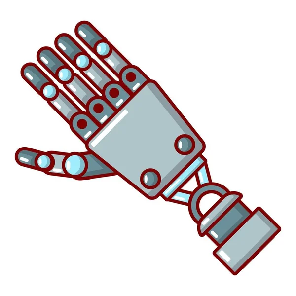 Robot arm ikona, kreslený styl. — Stockový vektor