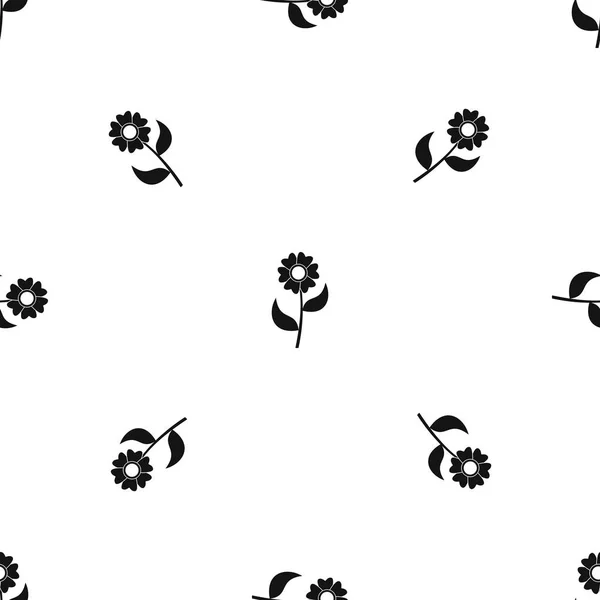 Flower pattern seamless black — Stock Vector