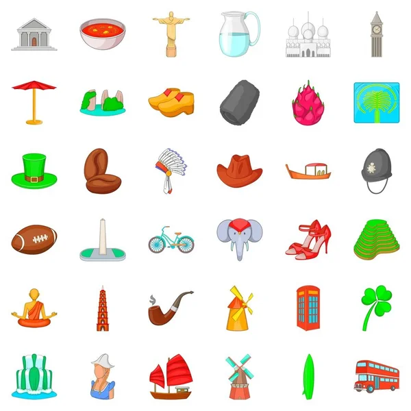 Anıt Icons set, karikatür tarzı