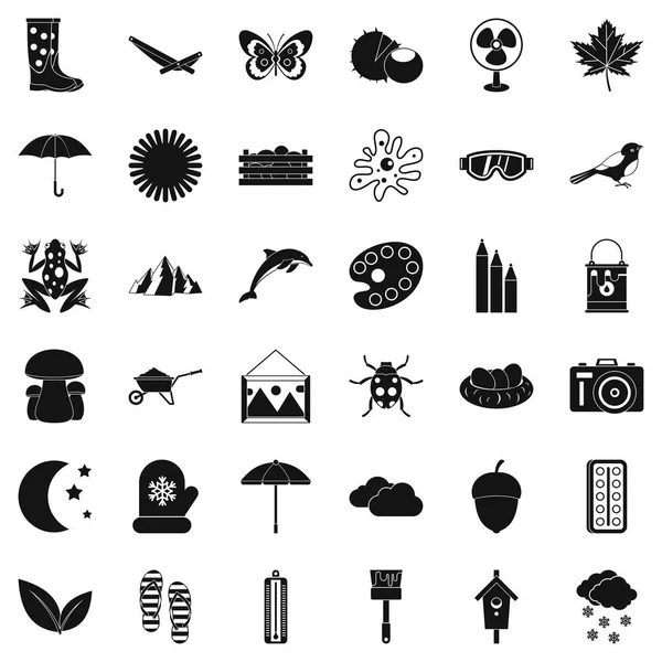 Conjunto de iconos de verano, estilo simple — Vector de stock