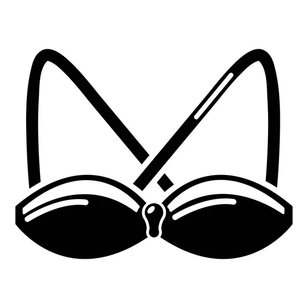 Brassiere sexy icon, simple black style — Stock Vector