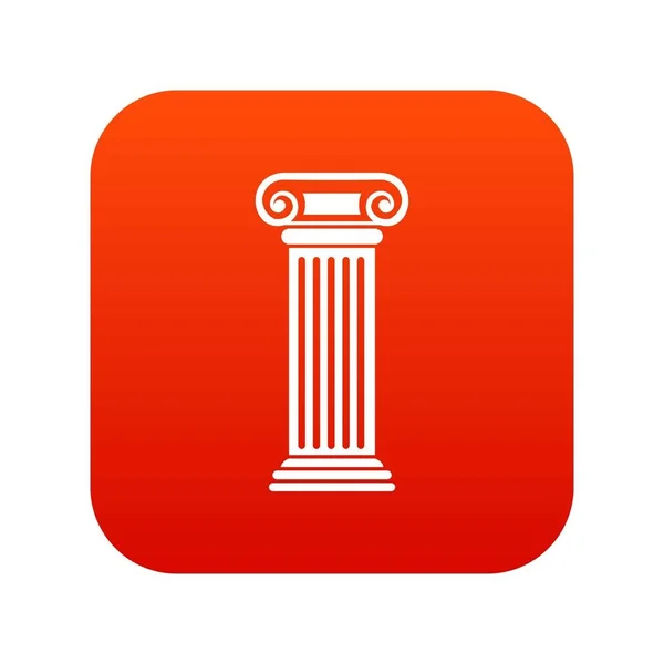 Columna romana icono rojo digital — Archivo Imágenes Vectoriales