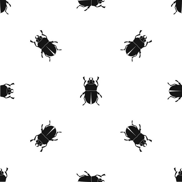 Bug patroon naadloos zwart — Stockvector