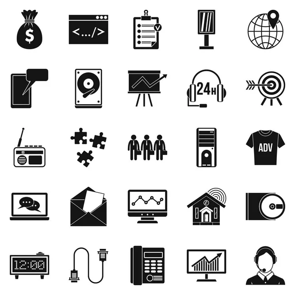 Conjunto de iconos del sistema de software, estilo simple — Archivo Imágenes Vectoriales