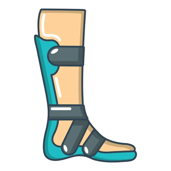 Leg in retainer icon, cartoon style. — Stock Vector
