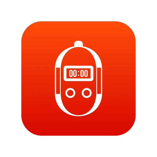 Cronómetro icono digital rojo — Archivo Imágenes Vectoriales