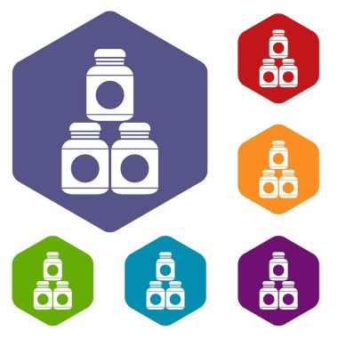 Spor beslenme kapları Icons set