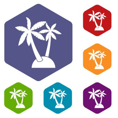 Palmiye ağaçları Icons set