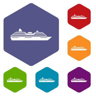 Cruise gemi Icons set