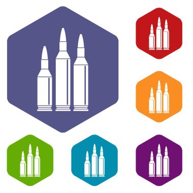 Mermi mühimmat Icons set