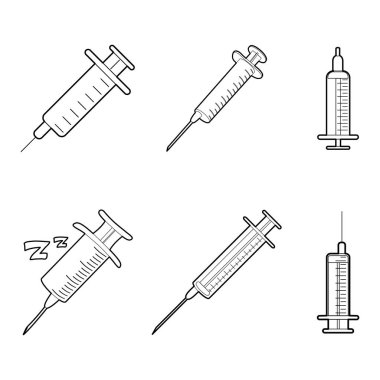Şırınga simgesi seti, özet biçimi