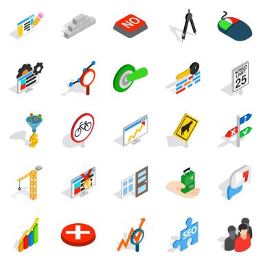 Belirlenmesi Icons set, izometrik stili