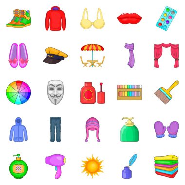 Dekor Icons set, karikatür tarzı