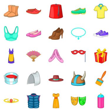 Sahne Icons set, karikatür tarzı