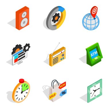 Aygıt simgeler kümesi, izometrik stil için yazılım