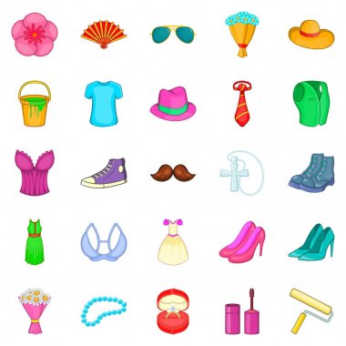 Güzelleştirme Icons set, karikatür tarzı