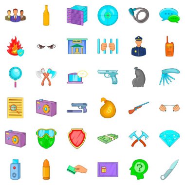 Hukuk Icons set, karikatür tarzı