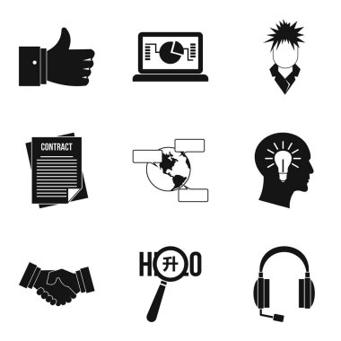 Toplum Icons set, basit tarzı