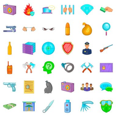 Avukat Icons set, karikatür tarzı