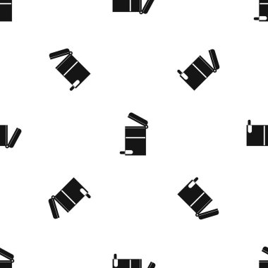 Çelik çöp tenekesi desen sorunsuz siyah