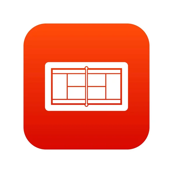 Tenisový kurt ikonu digitální červená — Stockový vektor