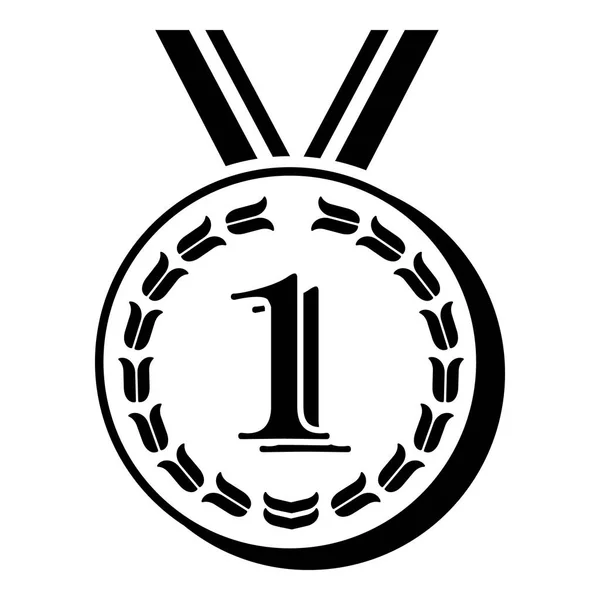 Icône de médaille, style noir simple — Image vectorielle