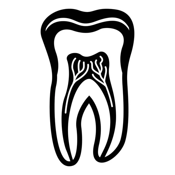 Icono de estructura de dientes, estilo negro simple — Vector de stock