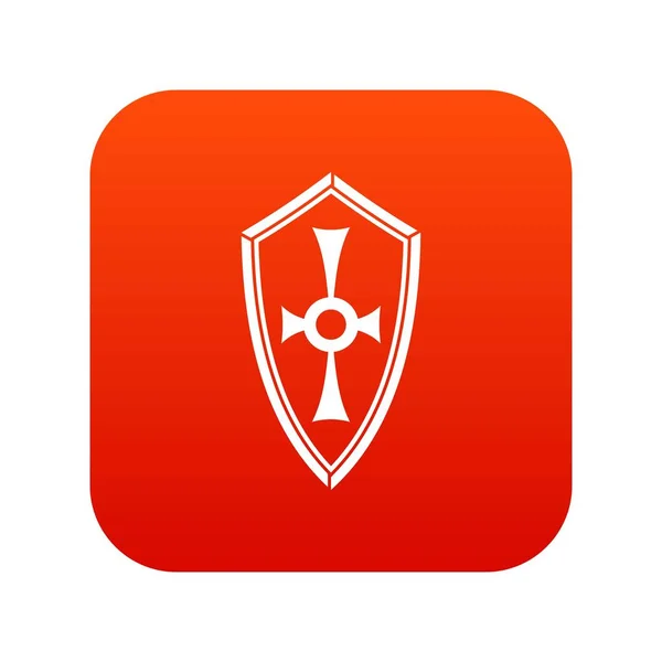 Icono de escudo rojo digital — Archivo Imágenes Vectoriales