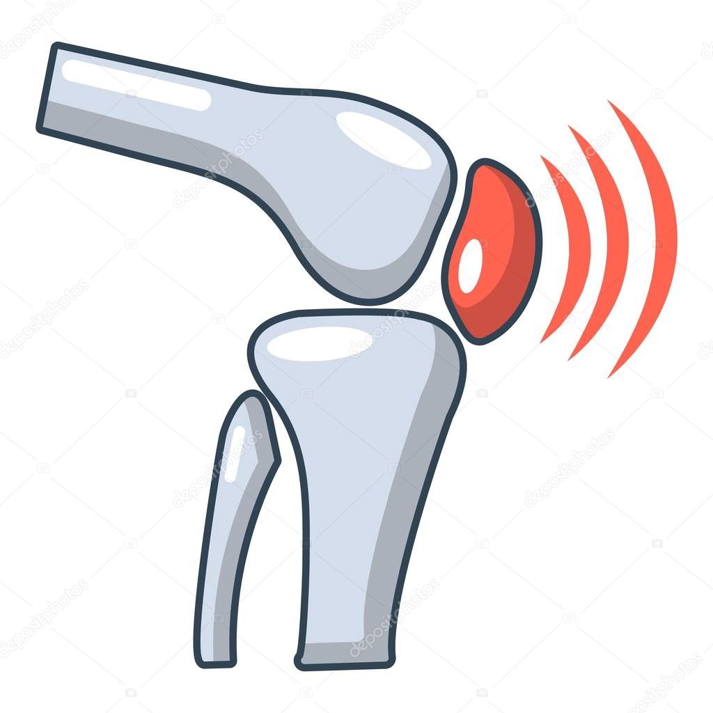 Arthrit of knee icon. Cartoon illustration of arthrit of knee vector icon for web.