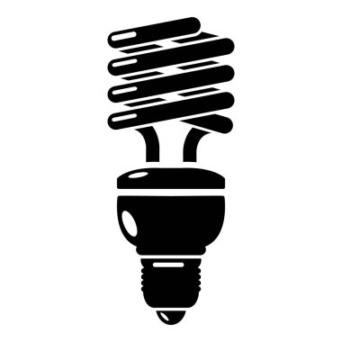 Ampul simgesi, basit siyah stil