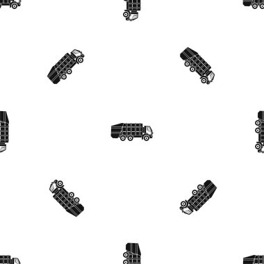 Çöp kamyonu desen sorunsuz siyah