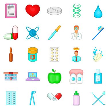 Yeni diş Icons set, karikatür tarzı