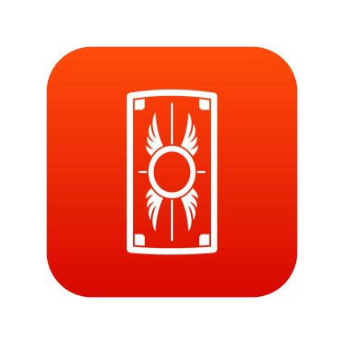 Süsleme simgesi dijital kırmızı ile kalkan