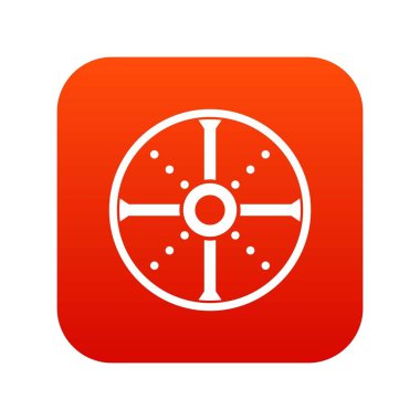 Yuvarlak kalkan simgesi dijital kırmızı