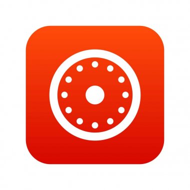 Yuvarlak askeri kalkan simgesi dijital kırmızı