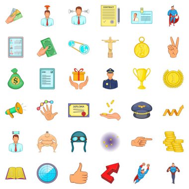 Strateji Icons set, karikatür tarzı