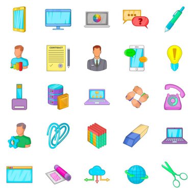 Yerleşim Icons set, karikatür tarzı