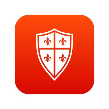 Kraliyet kalkan simgesi dijital kırmızı